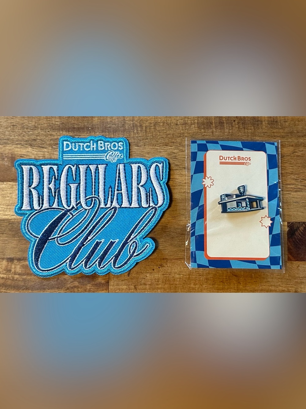 Dutch Bros Coffee Dutch Regulars Patch & Pin Set